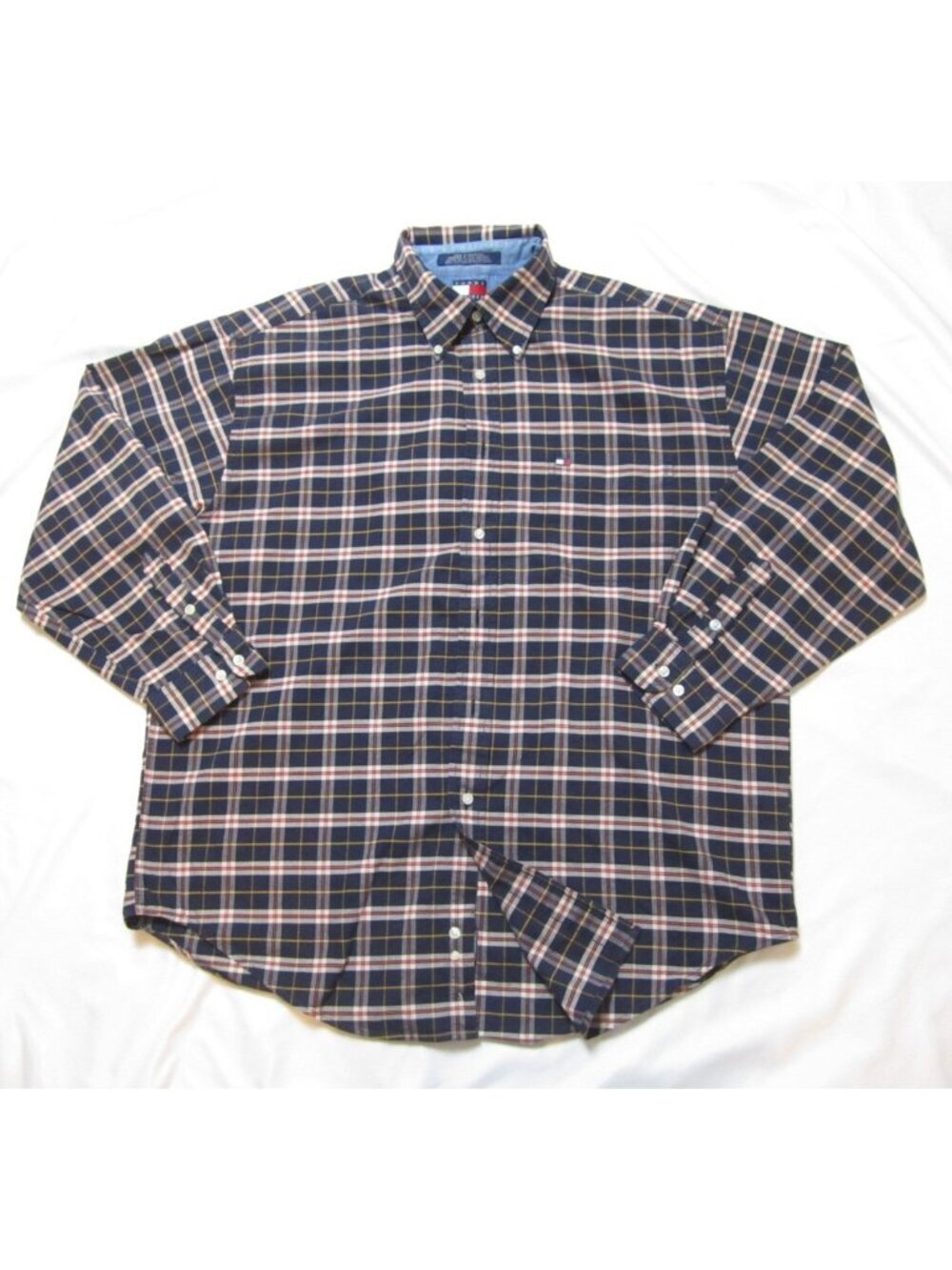 Vtg 90s Y2K Tommy Hilfiger Plaid Button Down Shirt XL Cabincore Outdoor (M280)